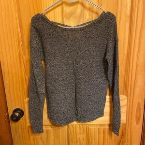 SO Women's Charcoal Crew Neck Sweater w/ Strappy Back